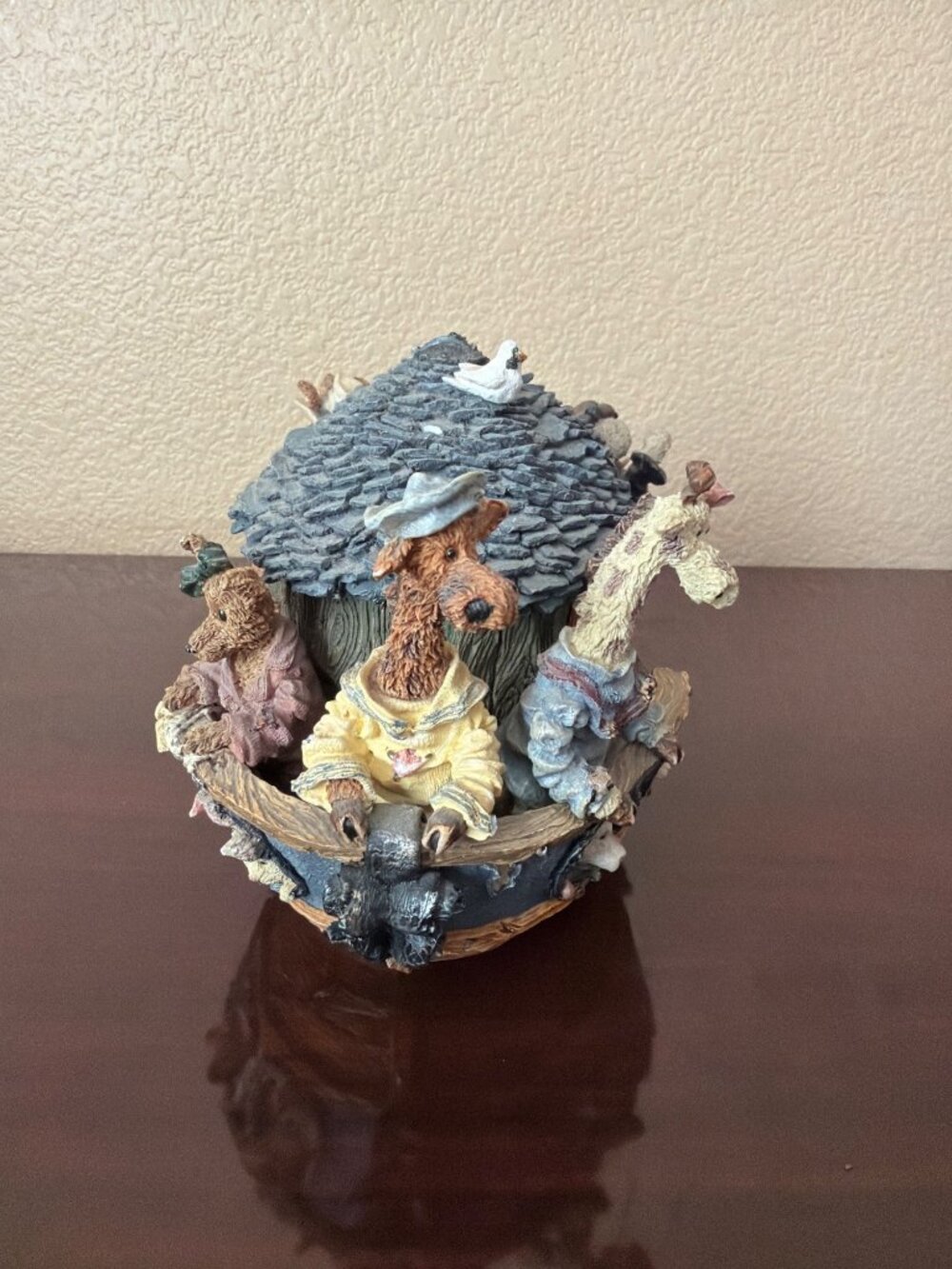 1999 Boyds Bears Noah's Ark Resin Bookends #4001 Set of 2 - Pre-owned No Box - Picture 5 of 16